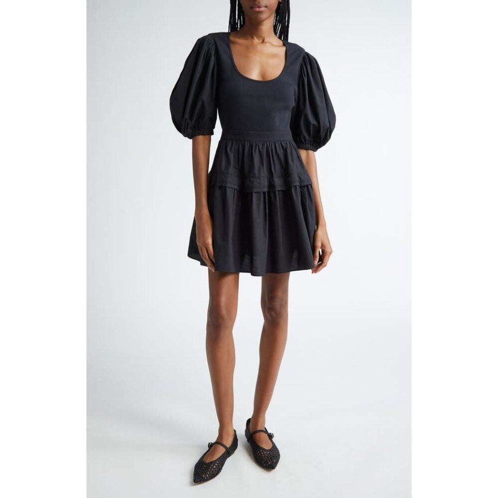 NEW ULLA JOHNSON Tilda BLACK Mixed Media Mini dress SIZE S